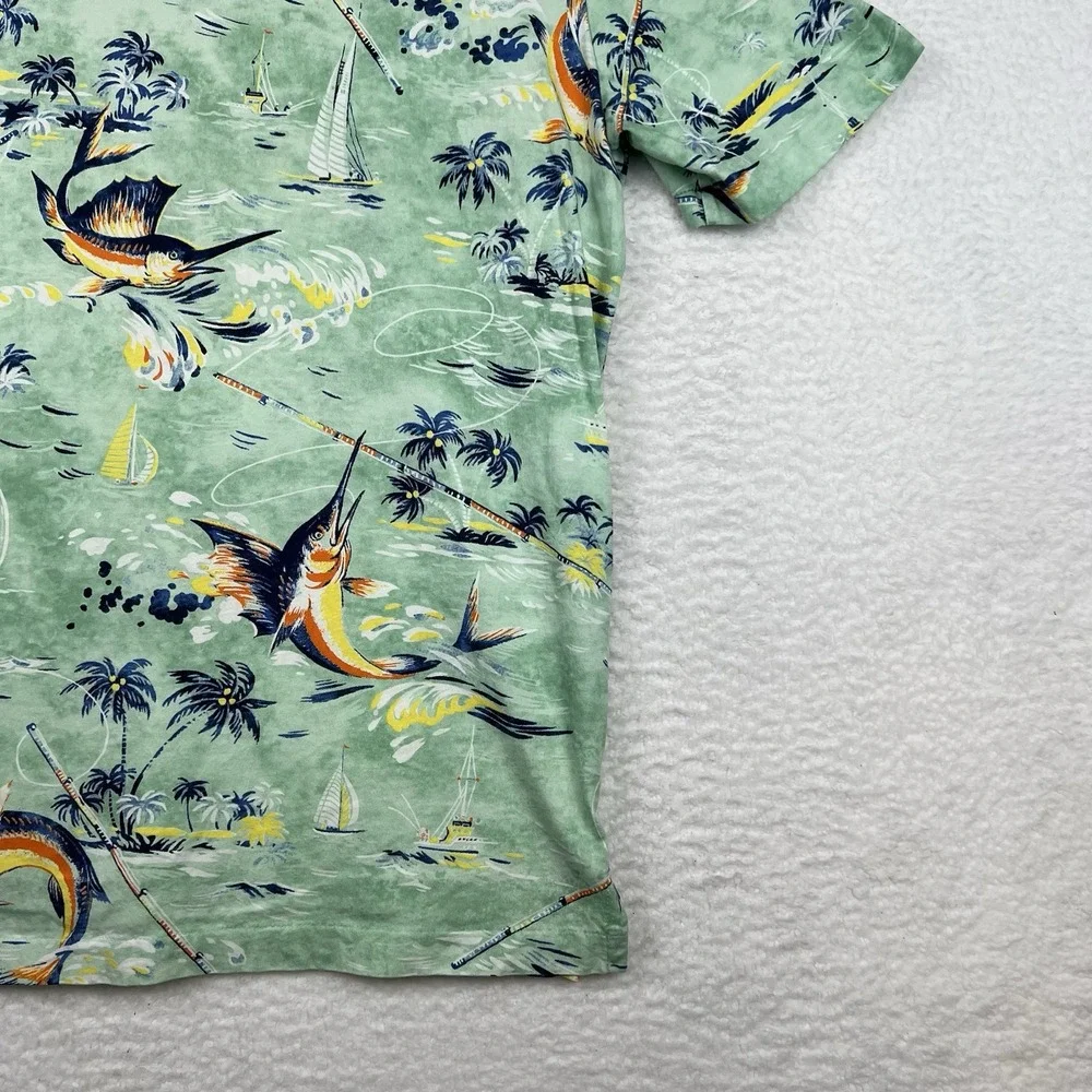 Polo Ralph Lauren Green Deep Sea Fishing Marlin Short Sleeve Polo Shirt Men's M